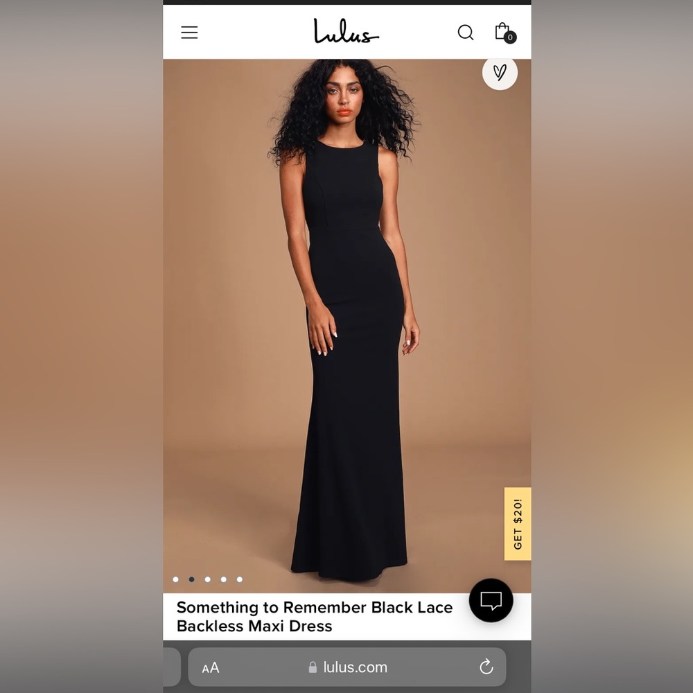 Lulus Something to Remember Black Lace Backless Maxi Dress